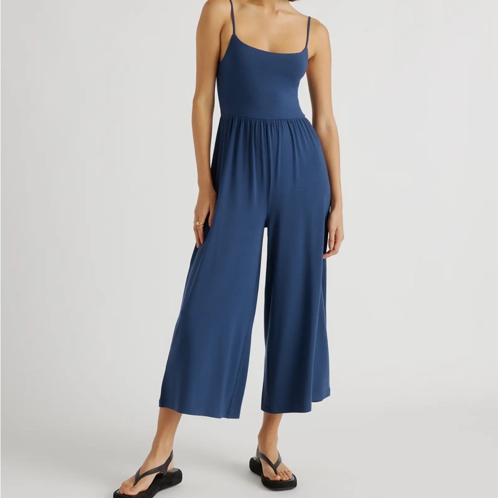 COPY - Quince Tencel Jersey Wide Leg Jumpsuit sz M Womens Sleeveless Stre…